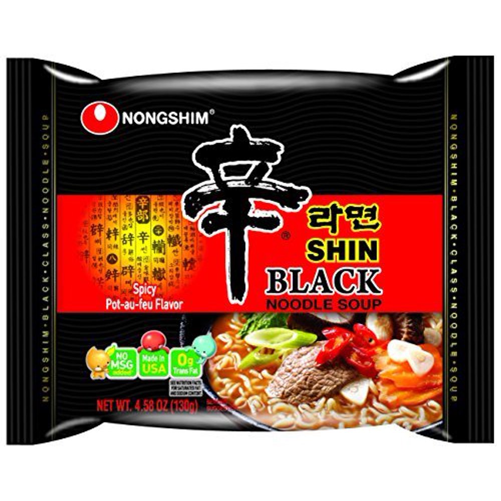 NineChef Bundle Nongshim Shin Black Noodle Soup Spicy 4.58 (Pack of