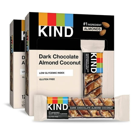 KIND Bars Dark Chocolate Almond Coconut Gluten Free 1.4 Ounce Bars 24 Count