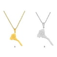 thumbnail image 4 of Ruiboury Collier Carte en Acier Inoxydable Doré Rétro Européen et Américain Nouvel Pendentif, 4 of 7