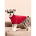 thumbnail image 4 of Gustave Dog Sweater Winter Fleece Clothes Puppy Dog Turtleneck Sweaters Pullover Cold Weather Soft Warm Pet Sweatshirt Outfits with Leash Ring for Small Medium Dogs - Red, M, 4 of 7