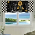 thumbnail image 3 of Sunflower Vingra Farmhouse Short Window Curtain Valances, Farmhouse Garden Floral Bees Plaid Rod Pocket Kitchen Valances for Living Room Bedroom Bathroom Cafe 42" x 12", 3 of 8