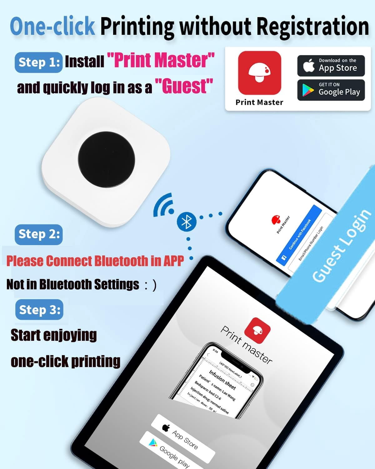 Phomemo Q30S Simplify Labeling with the Bluetooth Mini Label Maker Machine - Perfect for Office, Home, and Organizing - Includes 1 Rolls of Label Tape - Multiple Templates and Easy-to-Use (White)