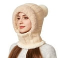 thumbnail image 6 of CYSFASHION 3 In 1 Beanie Hat for Women Fall Fashion Women's Hats & Caps Face Mask Cozy Winter Scarves Beige, 6 of 8