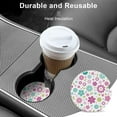 thumbnail image 5 of Car Coasters 4 PCS Stone Cup Holder Colorful Flowers White Absorbent Ceramic Car Cup Coasters Universal Vehicle Non-Slip Car Cup Holder Coaster, 5 of 6