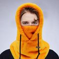 thumbnail image 3 of maskred Insulated Winter Hood For Skiing And Motorcycle Riding Equipped With Drawstring Sherpa Bicycle Hood Light gray, 3 of 6