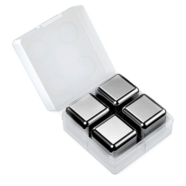 Pub vino escalofriante piedras de enfriamiento bebidas de acero inoxidable cubitos de hielo fiesta de cumpleaños rock bartender accesorios suministros para el hogar 4pcs cubos Inevent HA011774-01