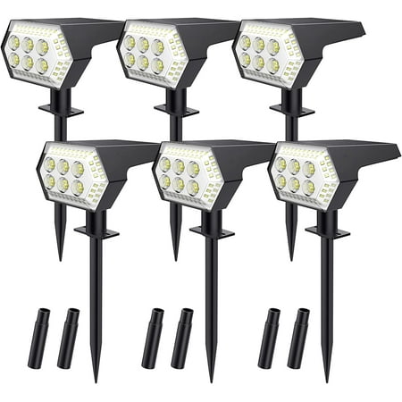 

OBERSTER Outdoor Solar Garden Lights 108 LED Solar Lamps IP67 Waterproof Outdoor Wall Light LED Solar Spotlight (6 Pieces)