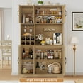 thumbnail image 4 of Homfa 70.9''H Kitchen Pantry with Microwave Countertop, Farmhouse Buffet Hutch, Floor 6 Doors Cupboard Storage Cabinet for Dining Room Kitchen, Nature, 4 of 7