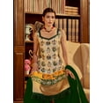 thumbnail image 4 of Beige Color Printed Cotton Kurti With Sharara And Dupatta For Wedding, 4 of 5