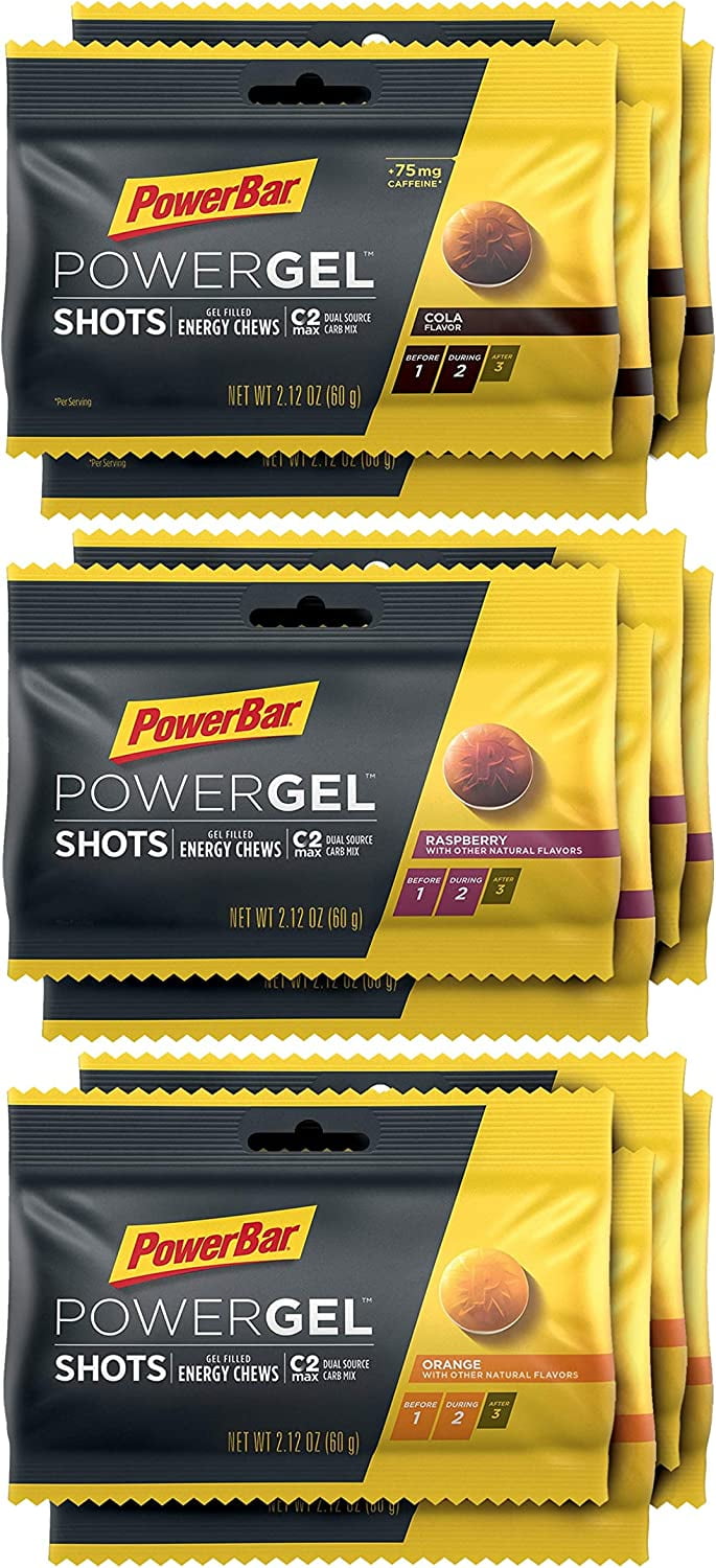 PowerBar PowerGel Shots Energy Chews for Endurance Athletes NonGMO