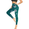 thumbnail image 2 of Luxalzxs Christmas Leggings for Women Full Length High Waist Tummy Control Leggings Sports Running Gym Fitness Workout Yoga Pants Snowflakes Holiday Tights, 2 of 5