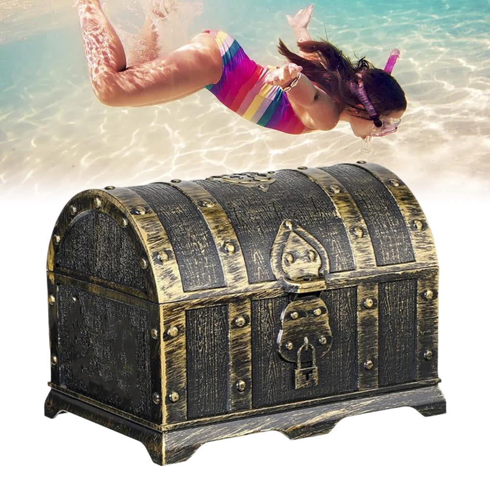 147 Pieces Pirate Treasure Chest Toy Box with Lock and 1 Treasure Map 100 Colorful Gems Earrings 2 40 Skeleto 4 Pirate