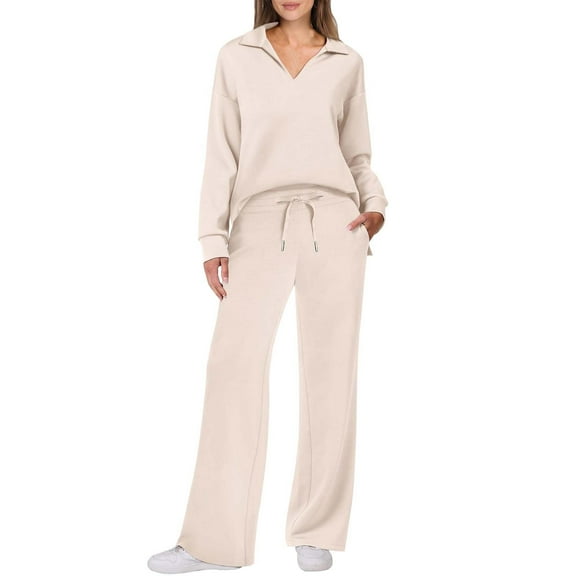 Gkeoshab Silk Pajamas for Men Sets For Women 2 Piece Outfits 2026 Long Sleeve Pajamas Button Up Top Wide Leg Pants Tracksuit With Pockets Sleepdress