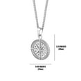 thumbnail image 5 of Men's Silver Compass Pendant & Curb Chain Stainless Steel Necklace Set, 5 of 6