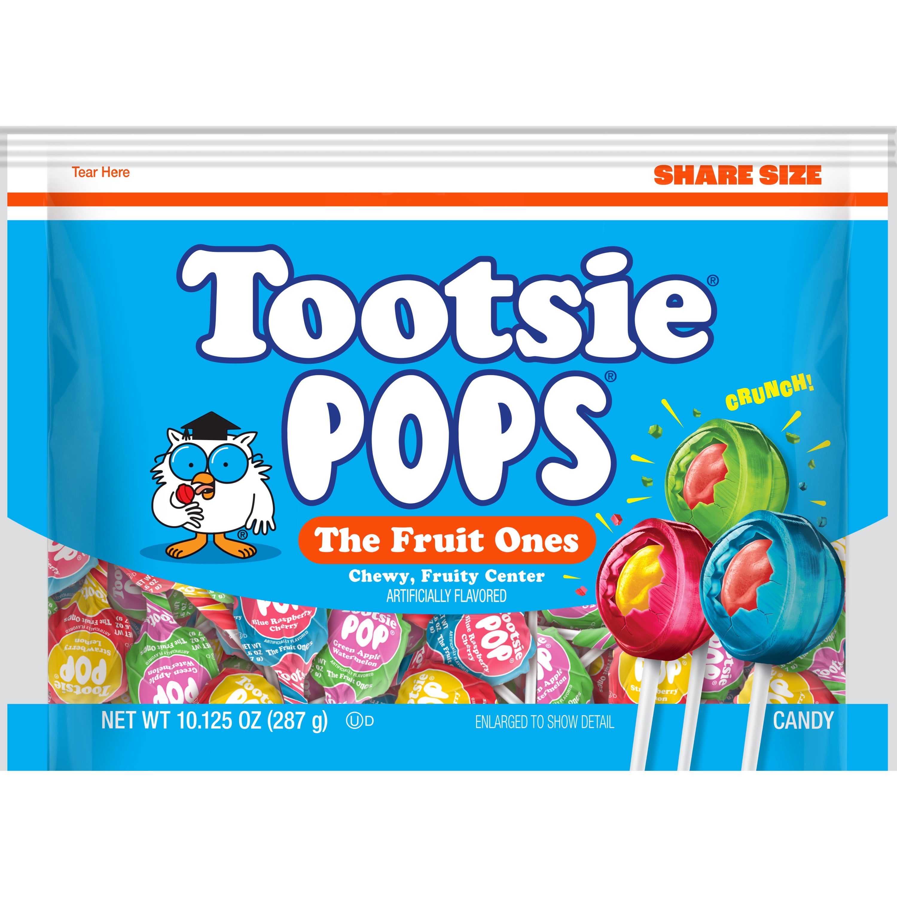 Tootsie Pops, The Fruit Ones, 10.125 oz. Bag. Peanut Free, Gluten