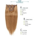 thumbnail image 3 of Aorsher Clip in Hair Extensions Human Hair, 7Pcs Golden Brown Double Weft Silky Straight, Remy Human Hair, Thick Clip in Real Hair Extensions for Women, 24Inch, 3 of 6
