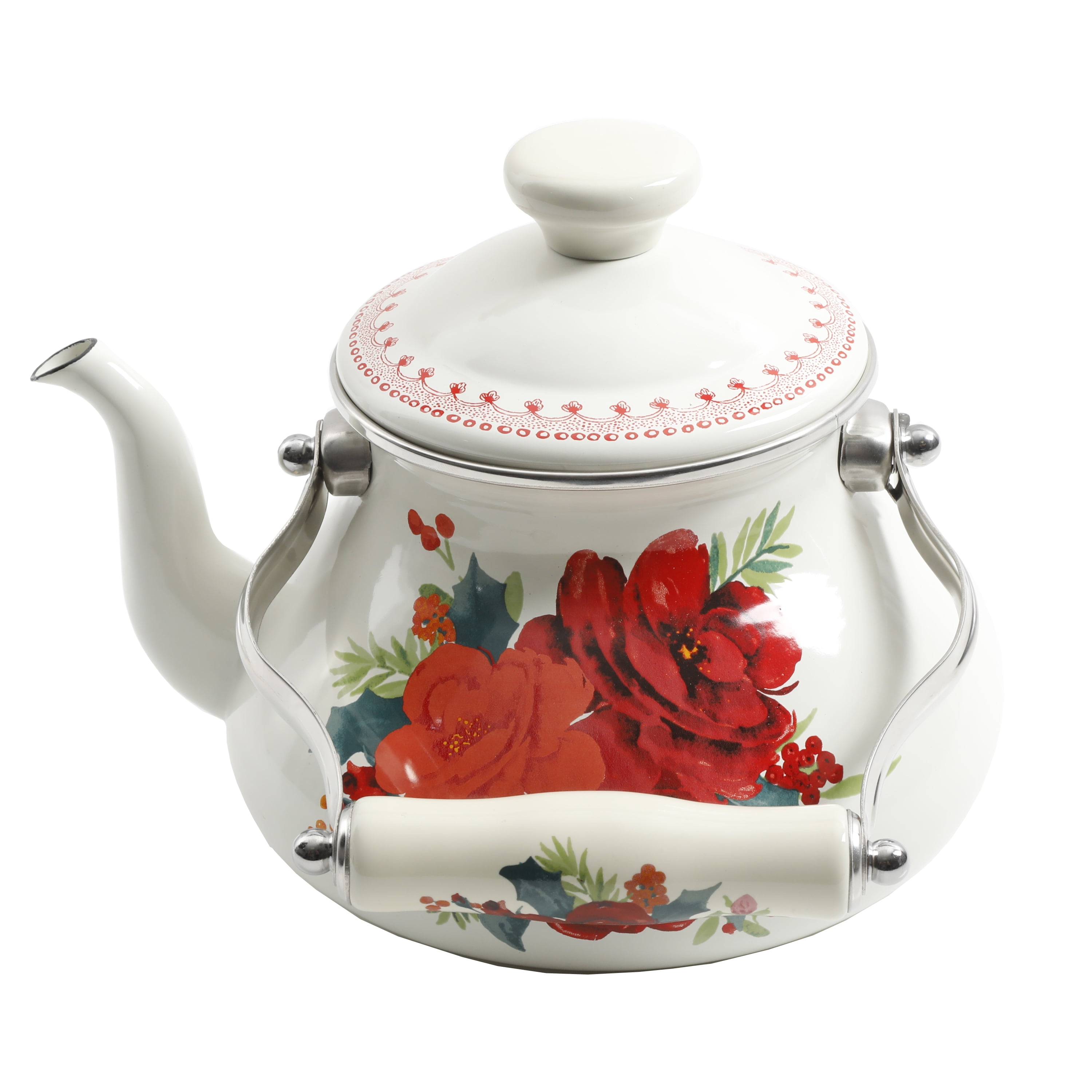 The Pioneer Woman Sweet Romance Stainless Steel Whistling Tea Kettle 