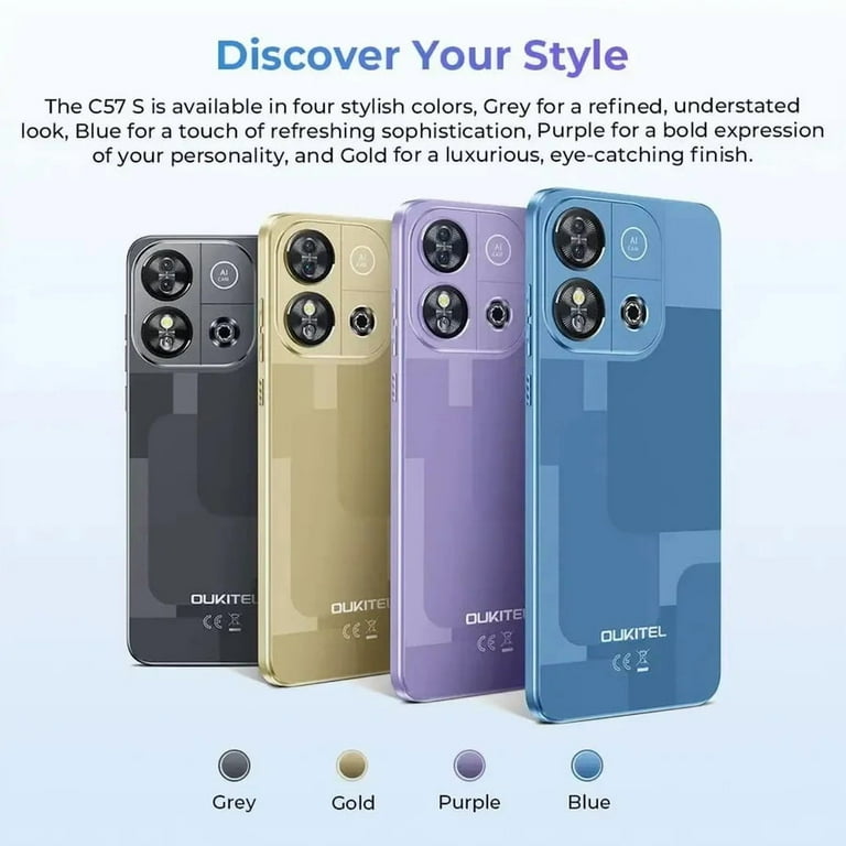 OUKITEL C57 S パープル 8GB/64GB SIMフリー Oukitel C57s 6.52-inch 4300mAh Battery 9.4mm Ultra-thin Body