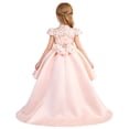 thumbnail image 6 of Bobifish Toddler Girls Dress Elegant Satin Embroidered 3D Flower Train Dress Party Evening Formal Occasions Children Girls Dresss, 6 of 8