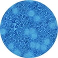 thumbnail image 1 of Ahgly Company Machine Washable Indoor Round Transitional Blue Area Rugs, 7' Round, 1 of 7