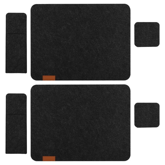 MEIBUTYUP Dark Grey Felt Placemat Set for Home Dining Table 2 Sets