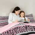 thumbnail image 5 of Manfei Animal Print Patchwork 3 Pieces Queen Comforter Set for Teens Boys Girls,Animal Leopard Zebra Ultra Soft Bedding Sets,Bling Glitter Bedding Comforter Set,Luxury Bedroom Decor,Reversible, 5 of 8