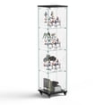 thumbnail image 6 of Tcbosik Display Cabinet, Floor Standing Curio Cabinet with 3 Acrylic Shelves, Small Glass Cabinet with Lock and Wheels for Living Room Bedroom Office, Black, 6 of 10