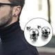 thumbnail image 3 of Piercing de oreja de calavera, pendientes de hombre, pendientes de tuerca de calavera, acero inoxidable, hip hop, punk, jazz, joyas de oreja para hombre Sincero  Hogar, 3 of 5