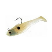 Tsunami 4" Holographic Swim Shad Soft Bait, Pearl with Spots