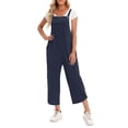 thumbnail image 1 of Summer Women Jumpsuit with Pockets Sleeveless Wide Legs Plus Size Overalls, 1 of 7