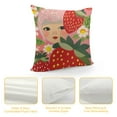 thumbnail image 4 of Creowell   Pillow Cover Pink Strawberry Throw Pillow Case Cute Decor for Home Sofa Couch Double Sided Pattern Soft Pillowcase, Cute Strawberry White, 4 of 5