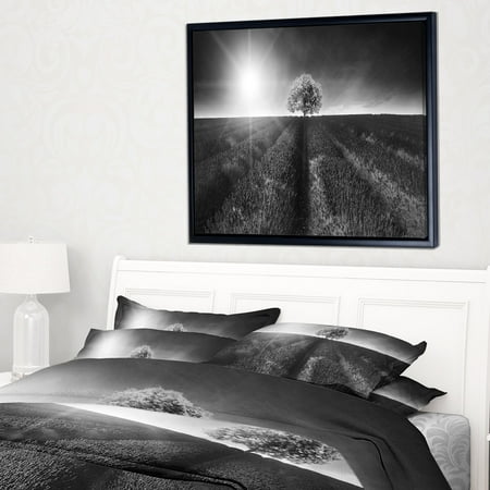 Design Art Designart Beautiful Black White Lavender Field