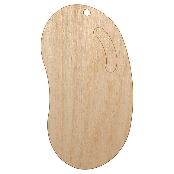 Jelly Bean Solid Wood Holiday Christmas Tree Ornament Unfinished DIY Pre-Drilled Craft