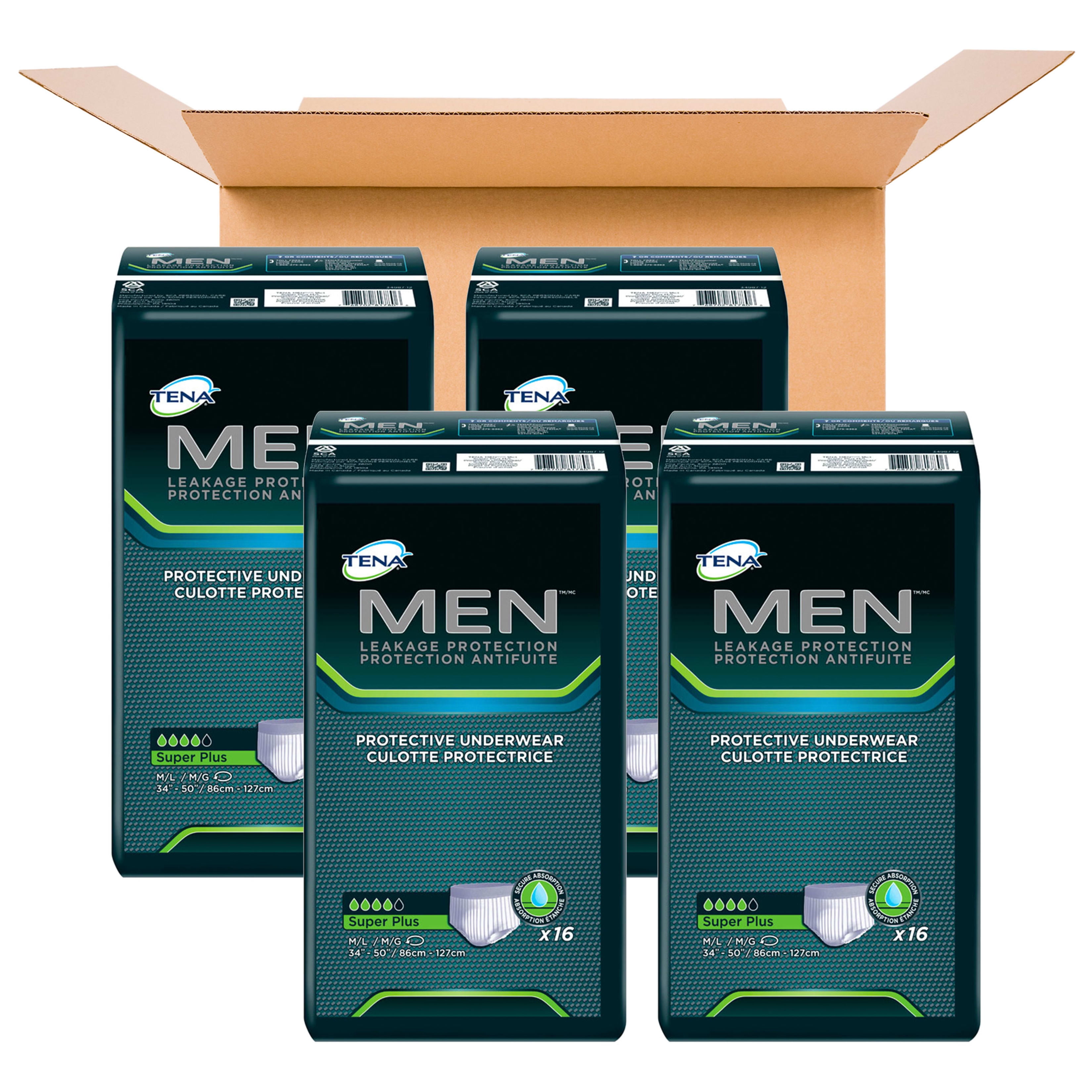 Tena MEN Protective Incontinence Underwear, Medium/Large, 64 count