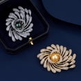 thumbnail image 4 of Women Brooch Rhinestones Imitation Pearl Inlay Irregular Design Lapel Pin Non-Slip Buckle Scarf Badge Clothing Bags Accessories, 4 of 8