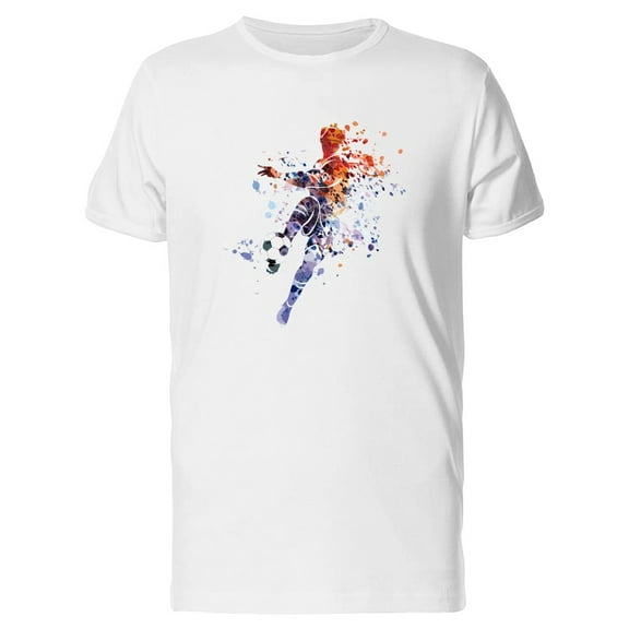 Soccer Player Paint Art T-Shirt Men -Image by Shutterstock, Male x-Large