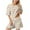 Beige, variant on Pajama Set for Women Petite 2 Piece Soft Comfy Lounge Outfits Cute Printed Short Sleeve Pj Sleepwear Shorts Sets Loungewear Summer Casual