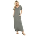 thumbnail image 2 of Pastel by Vivienne Women's Short Sleeve Maxi Dress with Pockets Sage Medium, 2 of 4