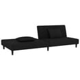 thumbnail image 2 of vidaXL Adult 2-Seater Sofa Bed with Two Pillows - Black Velvet, 2 of 5