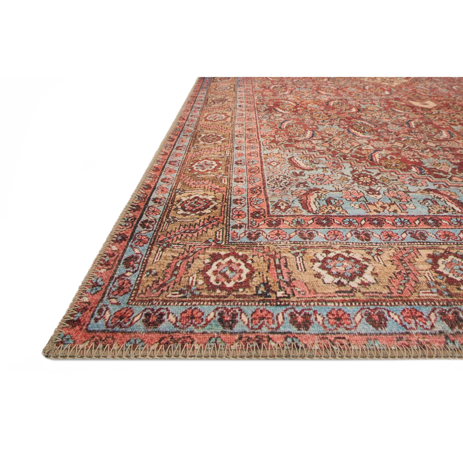 Loloi II Loren Collection LQ-06 Red / Multi Oriental Area Rug 7'-6" x 9'-6"