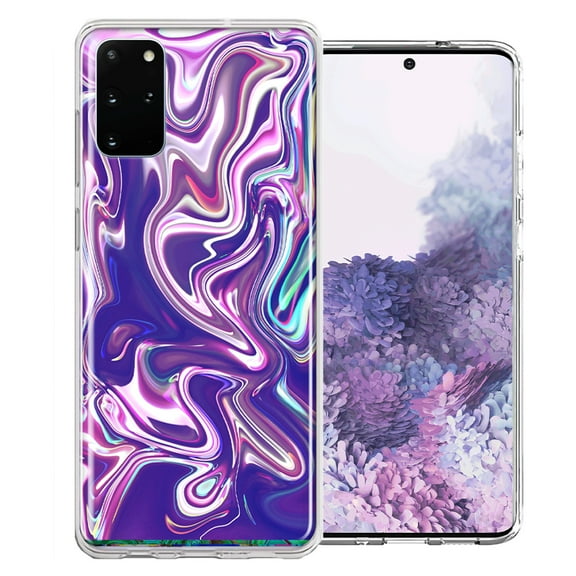 MUNDAZE For Samsung Galaxy S20 Plus Purple Paint Swirl Design Double Layer Phone Case Cover