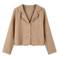 thumbnail image 2 of Zysthvn Lightweight Casual Jackets for Women Blazer Long Sleeve Single Breasted Women's Coats Lapel Cropped Button Solid Tops, 2 of 5