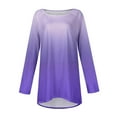 thumbnail image 4 of Knosfe Long Tops To Wear with Leggings Plus Size Cute Long Sleeve Crewneck Womens Shirts Gradient Trendy Casual Winter Blouse Fall Fashion Loose Fit Long Womens Tops, 4 of 6