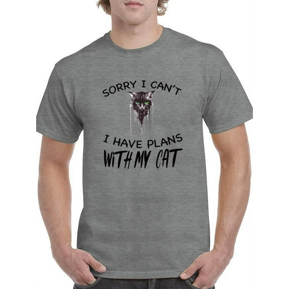 I Have Plans With My Cat T-Shirt Men -Smartprints Designs, Male Large