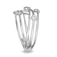 thumbnail image 2 of 925 Sterling Silver Multi-Heart Design Ring for Women with 0.08 Carat TW Natural Diamond Accents, White Gold Plated, H-I Color I1-I2 Clarity (Size-7), 2 of 3