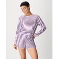 thumbnail image 2 of Hanes Women's SuperSoft Pajama Set, Loungewear Lilac/Chocolate Drop Stripe 2XL, 2 of 8