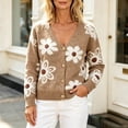thumbnail image 2 of Enjoytime Womens Cardigan Floral Print V Neck Long Sleeve Button Down Knit Sweaters Tops Cozy Soft Loose Casual Cardigans, 2 of 8