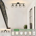 thumbnail image 2 of 4 Light Flush Mount Ceiling Spot Light Fixture Track Lighting Fixtures Ceiling Black Flush Mount Ceiling Light with E26 Base Industrial Track Lighting for Kitchen, Living Room, Dining Room, Hallway, 2 of 7
