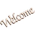 thumbnail image 1 of Word Welcome Cutout Unfinished Wood Welcome Sign Front Door Plaque Hanger Decor For Home Farmhouse, 1 of 8
