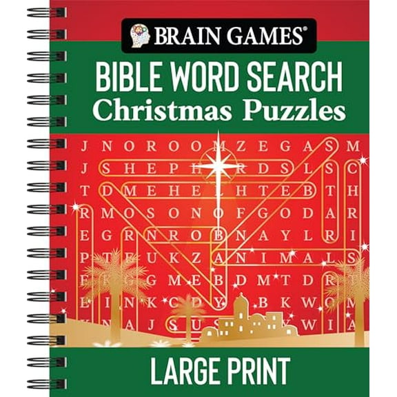 Pre-Owned Brain Games - Bible Word Search: Christmas Puzzles - Large Print